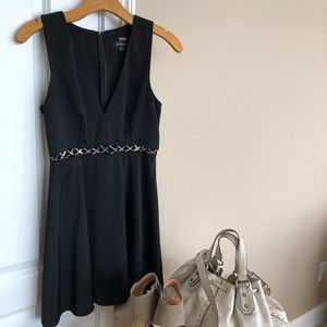 Marciano 4 Guess Black A-Line Dress w/Metal Detail